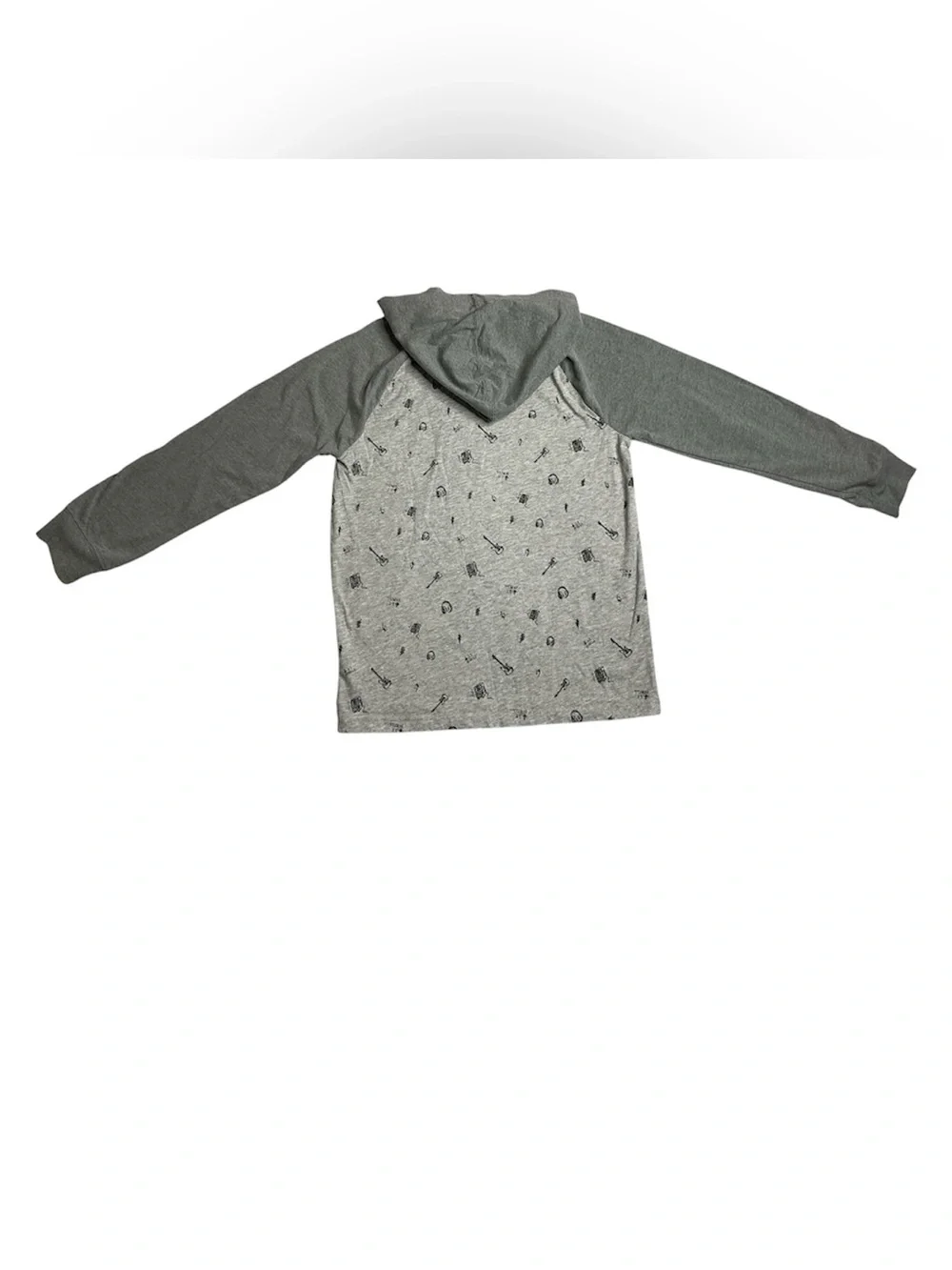 OshKosh B'gosh Grey Raglan Hooded Pullover with Print US 10